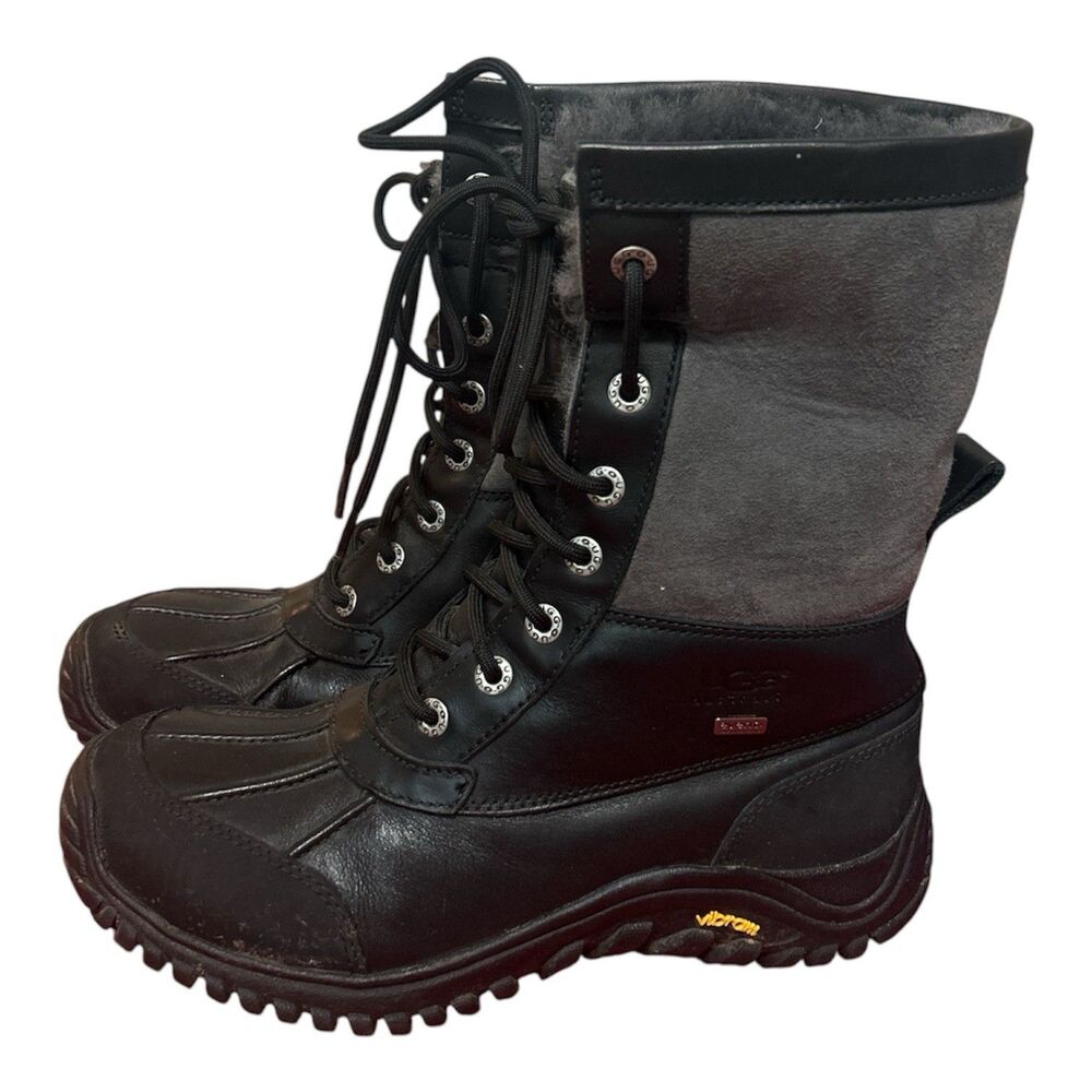 UGG Adirondack II Boots Womens Black Waterproof Winter Snow Boots Size 8
